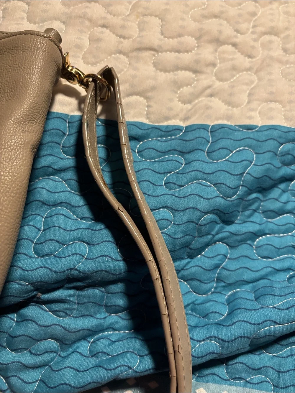 Rare Betsey Johnson Taupe Handbag with Iridescent Sequin Bow